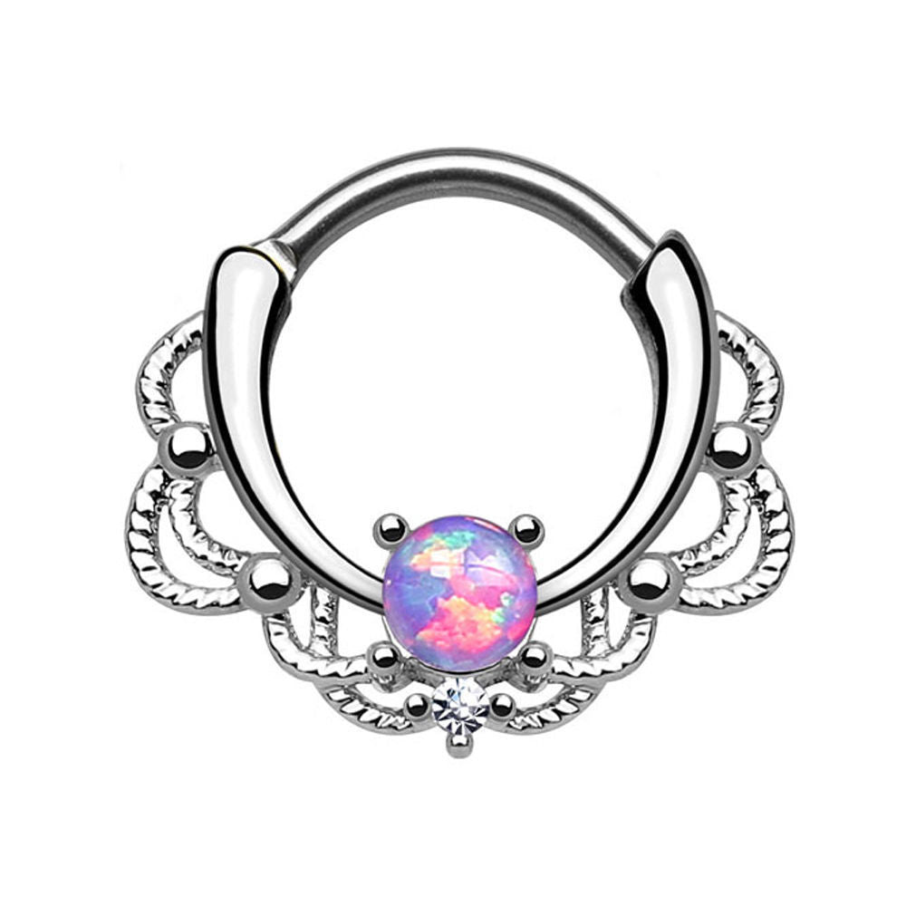 1PC Nose Septum Ear Helix Piercing Opal Body Jewelry