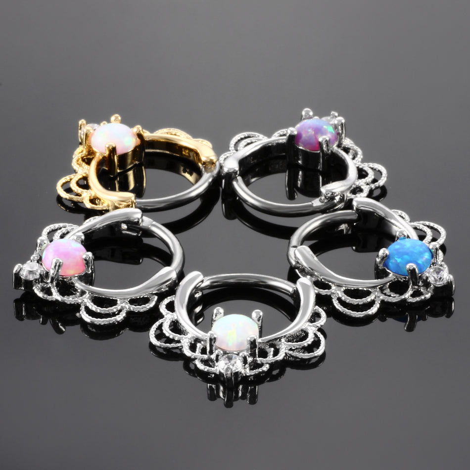 1PC Nose Septum Ear Helix Piercing Opal Body Jewelry